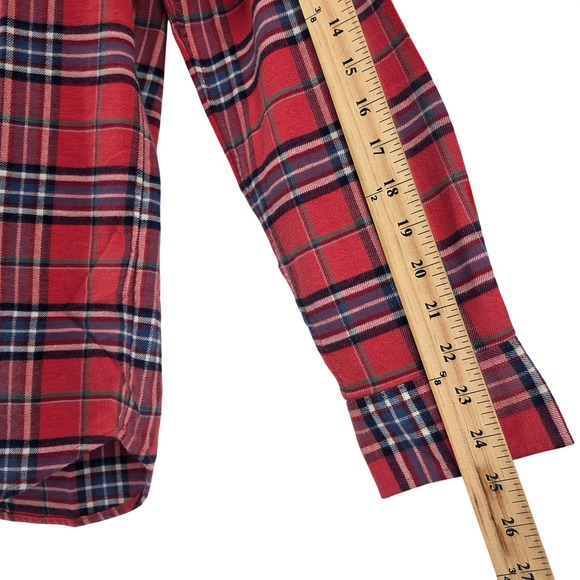 Vineyard Vines Men's Classic Fit Flannel Plaid Whale Shirt Red XS - Picture 9 of 9